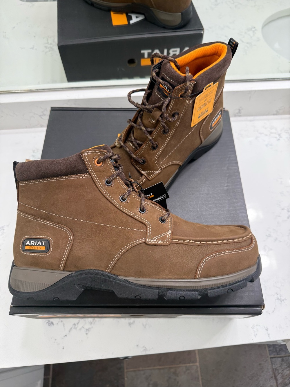 Ariat Brown Lace-Up Composite Toe Work Boots